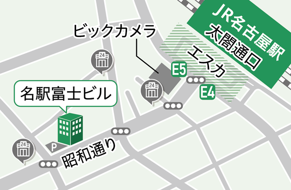 立川駅から当税理士法人への地図