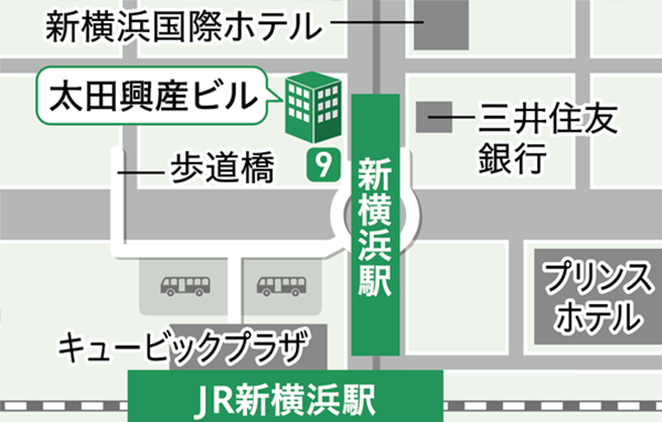 新横浜駅から当税理士法人への地図