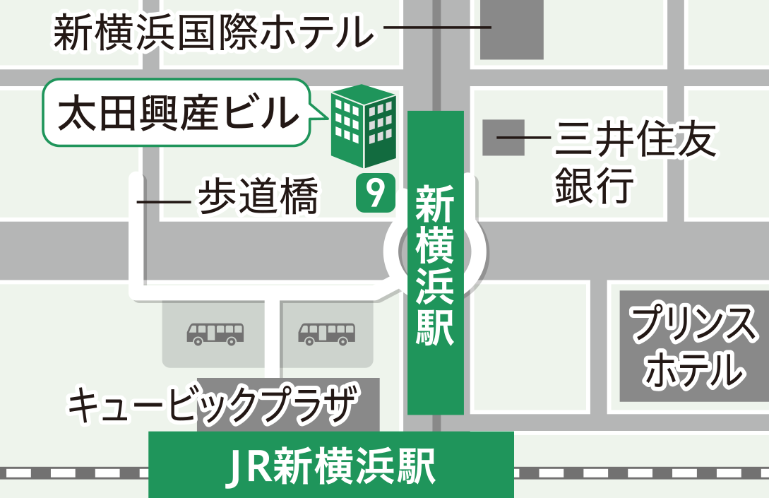 新横浜駅から当税理士法人への地図