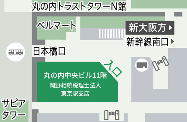 東京駅から当税理士法人への地図
