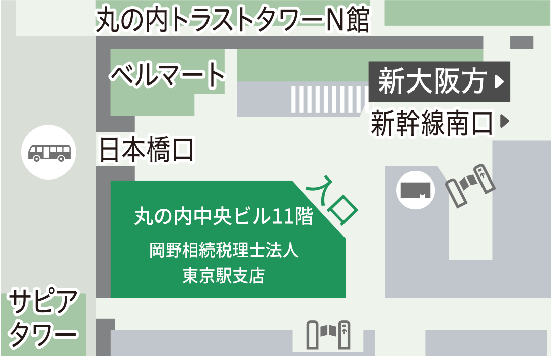 東京駅から当税理士法人への地図