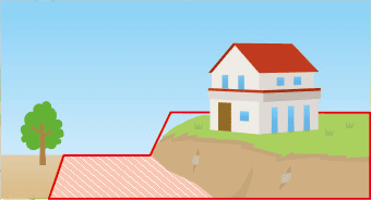 傾斜のある土地や一部崖になっている土地