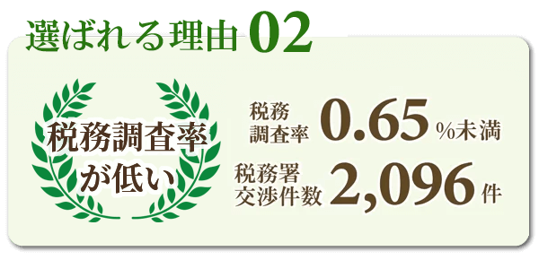 相続の税理士に選ばれる理由02「税務調査率が低い」