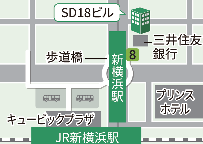 新横浜駅から当税理士法人への地図