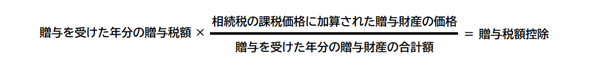 贈与税額控除計算式