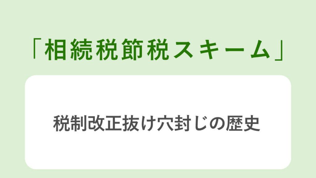 相続税節税スキーム税制改正抜け穴封じの歴史